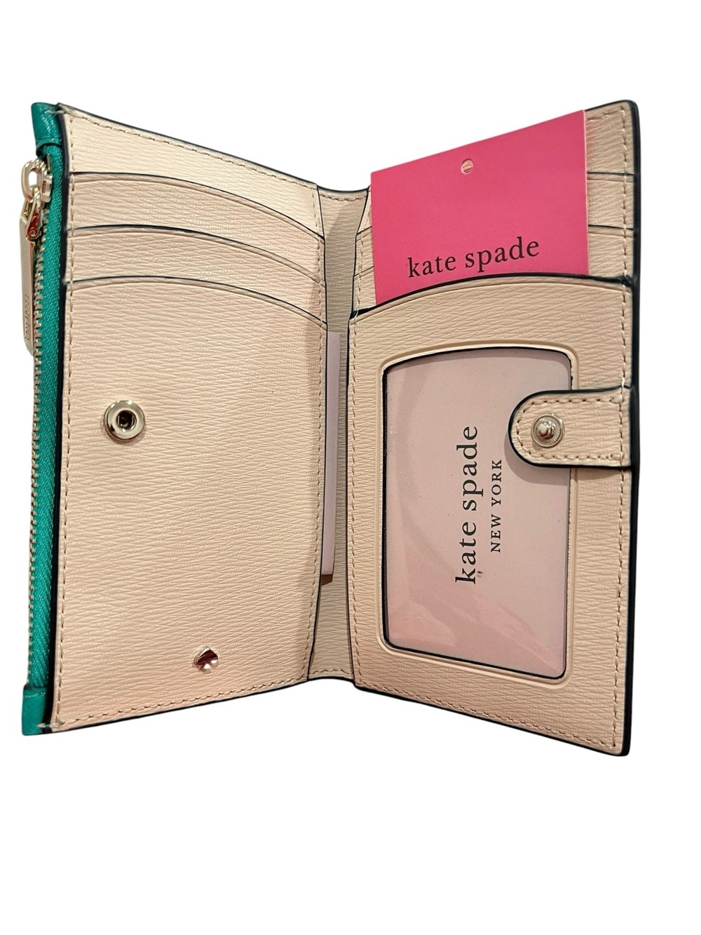 Kate Spade Spencer Chain Wallet Crossbody/Matching Card Holder Fiji Green NWT - Picture 10 of 15
